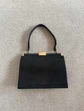 Vintage 1940s / 50s Black Corde Handbag