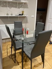 Glass Dining Table With 4