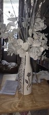 Cream and white ceramic vase