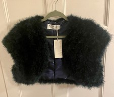 Navy Marabou Feather Bolero by