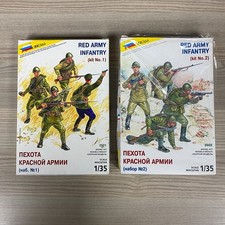 RED ARMY INFANTRY KIT 1 AND 2 MINIATURES 1:35 SCALE MILITARY ZVEZDA MODELS