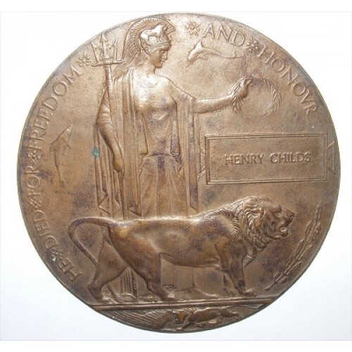 Ww1 death penny plaque henry - penny,