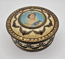 Vintage 1950s MELTIS Tin Box Queen Elizabeth II Coronation Sweets Confectionary