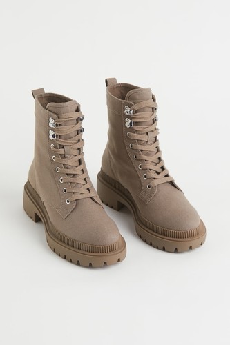 Chunky canvas boots dark - canvas,