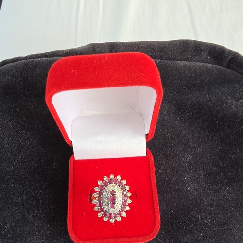 18ct ruby and diamond - diamond, ring