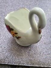 Cottage Rose Bone China Swan