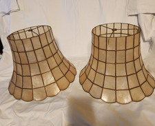 Vintage Pair Capiz Shell Lamp