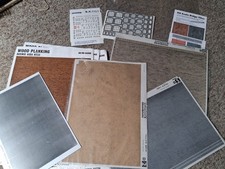 Superquick Building Papers Sheets OO Gauge A4 Slate Brick Wood Planking Signs 