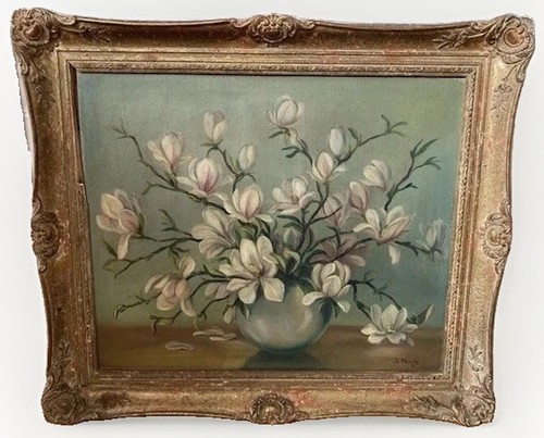 Vintage oil painting floral - painting,