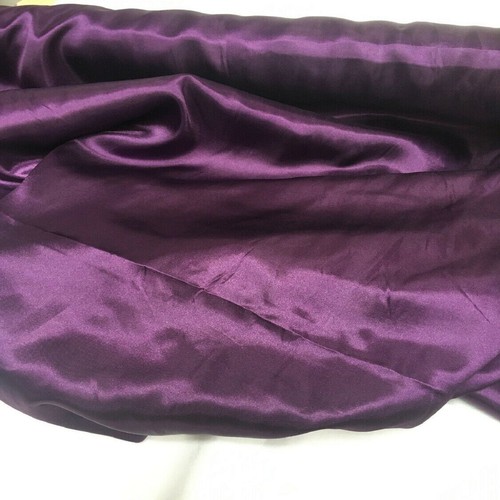 Aubergine plum satin polyester - aubergine,