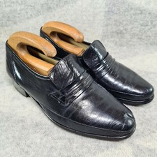 Rombah Wallace & Co Loafers Size 7.5 Black Leather Mens Shoes *need TLC*