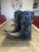 Jar Handmade Leather/Crocodile Skin,Square Snip Toe Cowboy Boots Men's UK 8.5