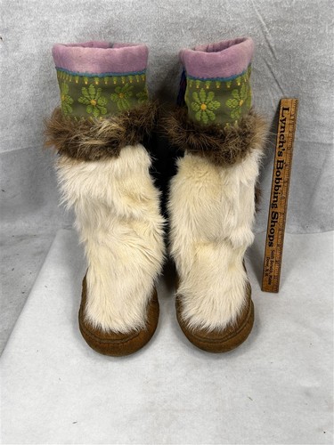Antique fur mukluks - antique,