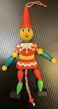 Vintage Wooden Clown Jumping