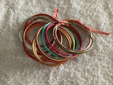 Unbranded Set of 26 Bright Multicoloured Thin Stacking Bangles