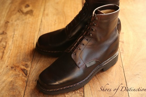 Paraboot brown leather derby - brown,