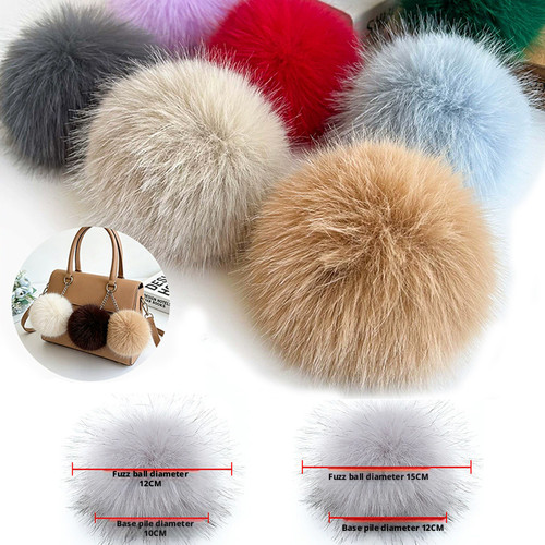 12cm fluffy faux fox fur - 10/12cm,