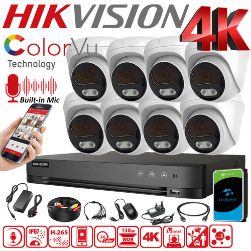 Hikvision cctv 8mp audio - 4k,