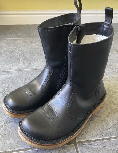 Black leather boots swedish - leather,