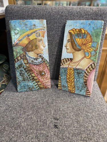 Pair deruta ceramics tiles - pair,