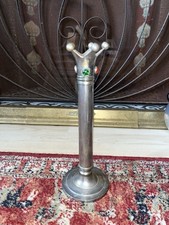 Early 20th Century Crown Jester Coronet Candlestick Red Green Glass Cabochon