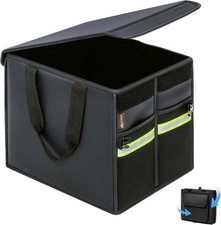 Coverado Trunk Organizer for Car- Nappa Leather M, Black 