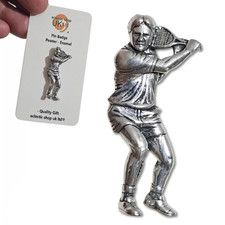 Tennis Player Pin Badge Pewter