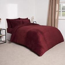 OHS Teddy Fleece Duvet Cover with Pillow Case Thermal Warm Bedding Set