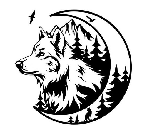 Large wolf head car bonnet - car,