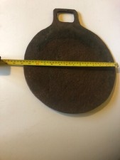 vintage cast iron romany gypsy griddle breakfast bakestone 14" inch plate approx