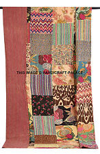 Twin Size Cotton Bedspread Kantha Patchwork Quilt Coverlet Throw Indian Blanket
