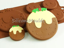 4+1 Christmas Pudding Silicone Mould Chocolate Candy Cake Resin Wax Melt Soap