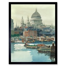 Painting Mason St Pauls Cathedral London 12X16 Inch Framed Art Print