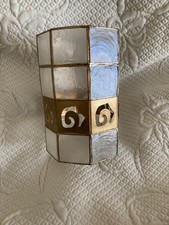 Vintage Cylindrical Capiz Lamp