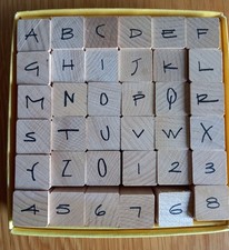 Penny Black - Alphabet - Upper Case and Numbers - wooden back rubber  stamps
