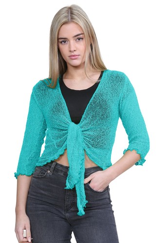 Ladies tie shrug 4 - 3/4, sleeve