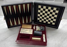 Vintage Backgammon Set Inc Chess / Backgammon / Poker Dice/ Dominoes. See Info.
