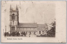 MIRFIELD Parish Church, Yorkshire Postcard Duplex Postmark Heckmondwike 1905