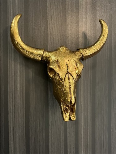 Golden cow skull wall - skull,