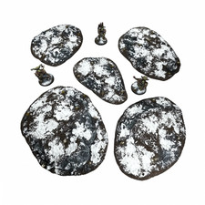 Painted 3D Terrain - SNOW HILLS - Custom Miniature Scenery for Wargaming, Table