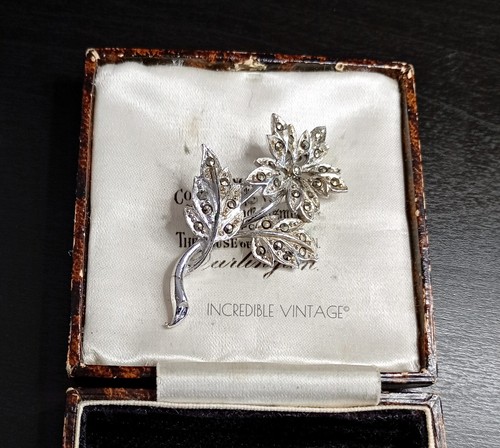 Vintage marcasite floral - marcasite,