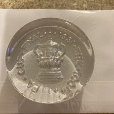 The FA Cup Final 1981, 100th Final, Glass Paperweight by Dartington Crystal