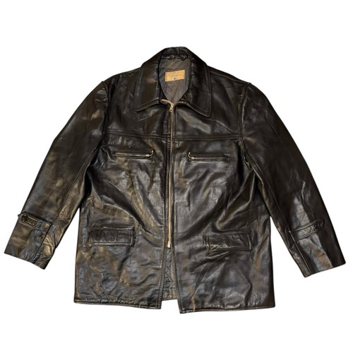 Vintage french leather jacket - leather,