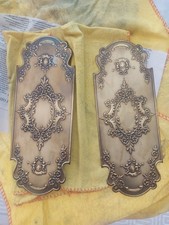 Reclaimed Vintage Decorative Brass Finger Door Plate Victorian Style x2