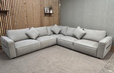 Sofology Palazzo Even Sided Corner Sofa, Nubuck, Stone, EX DISPLAY, RRP £3999.99