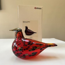 Glass Bird Iittala Nuutajärvi Red Ruby Oiva Toikka Finnish Art Design Finland