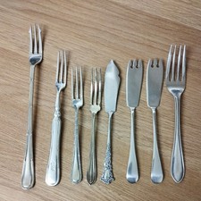 8 pieces mixed lot Antique Inc Pickle Forks and butter spreaders Sons vintage