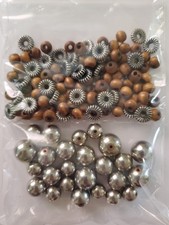 Acrylic Round Silver Beads Wood Beads And Metal Spacers For Jewellery Making