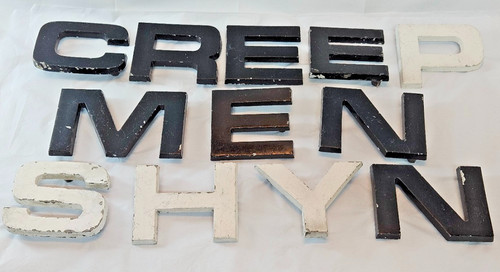 Vintage aluminium shop sign - vintage,