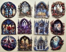 16 Stickers GOTHIC WINDOWS